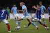 Manchester City's Erling Haaland, center, dribbles past the defense of Yokohama F Marinos during a friendly soccer match in Tokyo, Japan, Sunday, July 23, 2023.(AP Photo/Shuji Kajiyama)