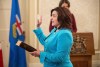 The Alberta government says it is checking into a Calgary clinic that is promising fast-track access to a family doctor along with other perks to patients who pay up to $4,800 a year. Minister of Health Adriana LaGrange is sworn into cabinet, in Edmonton on Friday, June 9, 2023. THE CANADIAN PRESS/Jason Franson.