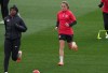 Canada's Jessie Fleming, centre, runs during a training session ahead of the FIFA Women's World Cup in Melbourne, Australia, Thursday, July 20, 2023. THE CANADIAN PRESS/Scott Barbour