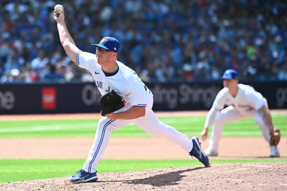 Right-handed reliever Trent Thornton has been traded by the Toronto Blue Jays to the Seattle Mariners. Thornton (57) throws to an Oakland Athletics batter in eighth inning American League baseball action in Toronto on Sunday, June 25, 2023. THE CANADIAN PRESS/Jon Blacker