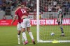 Wrexham forward Sam Dalby, left, celebrates his goal with teammate forward Billy Waters during the second half of a club friendly soccer match against Manchester United, Tuesday, July 25, 2023, in San Diego. (AP Photo/Gregory Bull)