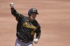 Pittsburgh Pirates' Ji Man Choi celebrates after hitting a home run during the second inning of a baseball game against the San Diego Padres, Wednesday, July 26, 2023, in San Diego. (AP Photo/Gregory Bull)