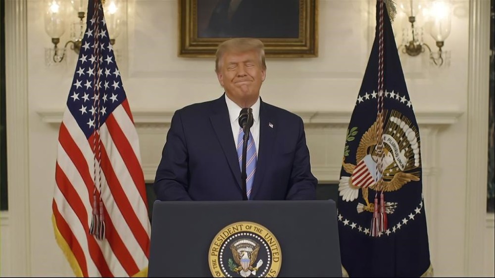 FILE - This exhibit from video released by the House Select Committee, shows President Donald Trump recording a video statement at the White House on Jan. 7, 2021, that was played at a hearing by the House select committee investigating the Jan. 6 attack on the U.S. Capitol. The day after Jan. 6, 2021, then-President Donald Trump denounced the rioters who had violently stormed the Capitol building. Two and a half years later, his public characterizations have dramatically changed. (House Select Committee via AP)