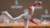 Los Angeles Angels pitcher Shohei Ohtani throws against the Detroit Tigers in the fourth inning during the first baseball game of a doubleheader, Thursday, July 27, 2023, in Detroit. (AP Photo/Paul Sancya)