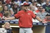 Cincinnati Reds manager David Bell reacts during the second inning of a baseball game against the Milwaukee Brewers Tuesday, July 25, 2023, in Milwaukee. (AP Photo/Morry Gash)