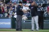 Cleveland Guardians manager Terry Francona, right, argues a call with umpire Todd Tichenor during the first inning of a baseball game against the Chicago White Sox, Saturday, July 29, 2023, in Chicago. (AP Photo/Erin Hooley)