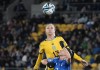 Sweden's Amanda Ilestedt, left, and Italy's Sofia Cantore go for a header during the Women's World Cup Group G soccer match between the Sweden and Italy in Wellington, New Zealand, Saturday, July 29, 2023. (AP Photo/John Cowpland)