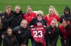 Canada's Minister of Sport and Physical Activity, Carla Qualtrough poses for a photo with Canada's Christine Sinclair , left, and her teammates during a training session at the FIFA Women's World Cup in Melbourne, Australia, Sunday, July 30, 2023. THE CANADIAN PRESS/Scott Barbour