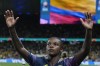 Colombia's Linda Caicedo celebrates after scoring her side's opening goal during the Women's World Cup Group H soccer match between Germany and Colombia at the Sydney Football Stadium in Sydney, Australia, Sunday, July 30, 2023. (AP Photo/Rick Rycroft)