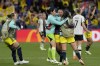Colombia's Manuela Vanegas, centre, celebrates at the end of the Women's World Cup Group H soccer match between Germany and Colombia at the Sydney Football Stadium in Sydney, Australia, Sunday, July 30, 2023. Colombia won 2-1. THE CANADIAN PRESS/AP-Mark Baker