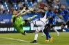 CF Montreal goalkeeper Jonathan Sirois makes a save against Minnesota United midfielder Franco Fragapane during second half MLS soccer action in Montreal, Saturday, June 10, 2023. CF Montreal has signed Sirois to a three-year extension through the 2026 season, the club announced Tuesday. THE CANADIAN PRESS/Evan Buhler