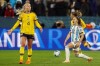 Argentina's Estefania Banini, right, reacts besides Sweden's Stina Lennartsson during the Women's World Cup Group G soccer match between Argentina and Sweden in Hamilton, New Zealand, Wednesday, Aug. 2, 2023. (AP Photo/Abbie Parr)