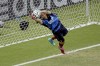 FILE - Italy's goalkeeper Gianluigi Buffon prepares for the group D World Cup soccer match between Italy and Uruguay at the Arena das Dunas in Natal, Brazil, Tuesday, June 24, 2014. At age 45 and after a career that included a World Cup title with Italy, a long list of trophies with Juventus and many years when he was considered among the best goalkeepers in soccer, Gianluigi Buffon announced his retirement on Wednesday, Aug. 2, 2023. (AP Photo/Hassan Ammar, File)