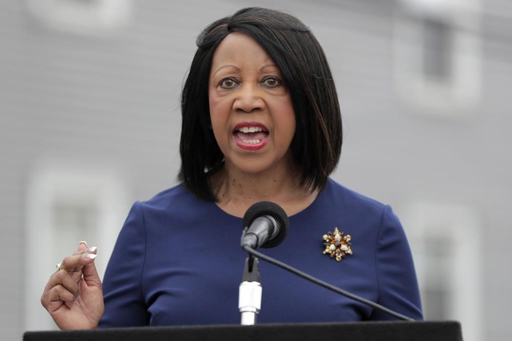 FILE - New Jersey Lt. Gov. Sheila Oliver speaks during a news conference, Aug. 1, 2018, in Newark, N.J. New Jersey Gov. Phil Murphy is cutting his Italy vacation short and returning to the state Thursday, Aug. 3, 2023, after the death this week of Oliver, his spokesperson said Wednesday, Aug. 2. (AP Photo/Julio Cortez, File)