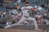 Arizona Diamondbacks pitcher Slade Cecconi works against the San Francisco Giants during the first inning of a baseball game in San Francisco, Wednesday, Aug. 2, 2023. (AP Photo/Jeff Chiu)