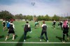Women players of ASFAR soccer team take part in a training session ahead of a league match the next day in Rabat, Morocco, Tuesday, May 16, 2023. (AP Photo/Mosa'ab Elshamy)