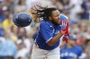 Toronto Blue Jays' Vladimir Guerrero Jr. runs as he grounds into a double play during the sixth inning of a baseball game against the Boston Red Sox, Saturday, Aug. 5, 2023, in Boston. (AP Photo/Michael Dwyer)