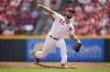 Cincinnati Reds' Lyon Richardson throws during the first inning of a baseball game against the Washington Nationals in Cincinnati, Sunday, Aug. 6, 2022. (AP Photo/Aaron Doster)