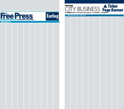 Front page/section earlug and section front ticker banner