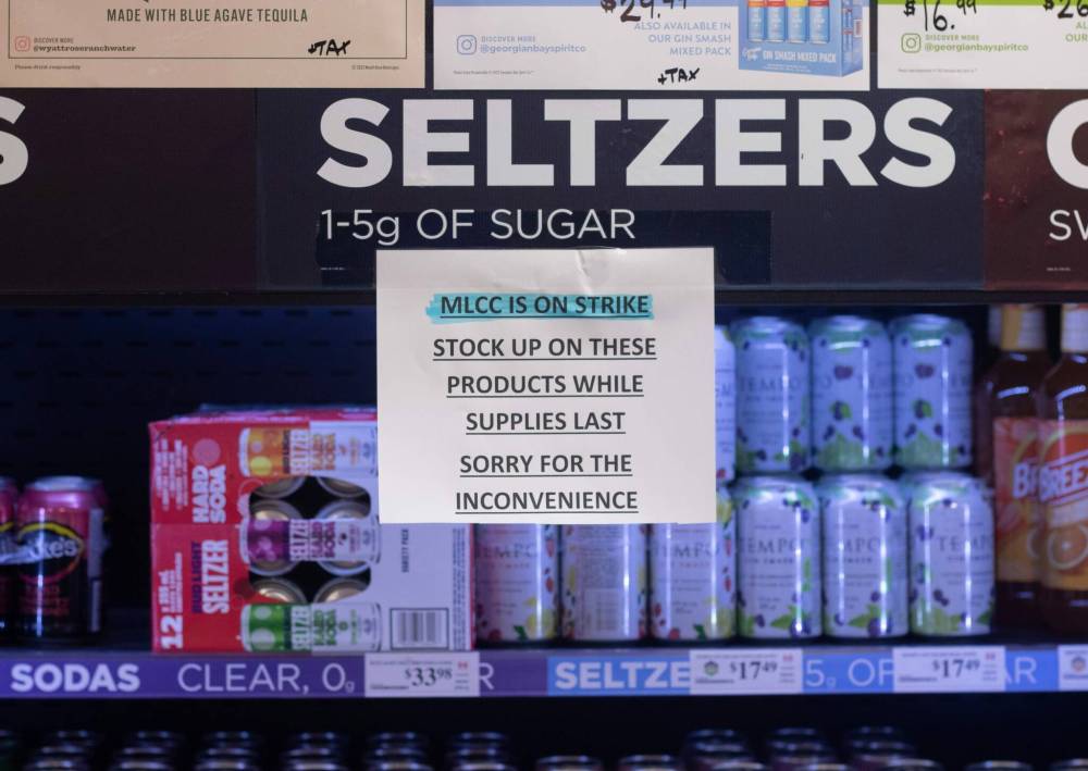 Mike Thiessen / Winnipeg Free Press
                                The Norwood Beer Store has run out of coolers, especially popular during the summer, such as “White Claw, Snapple, Bacardi cocktails,” said general manager Haley Collen as she lists the products normally available from the MLL distribution centre, also subject to the strike.