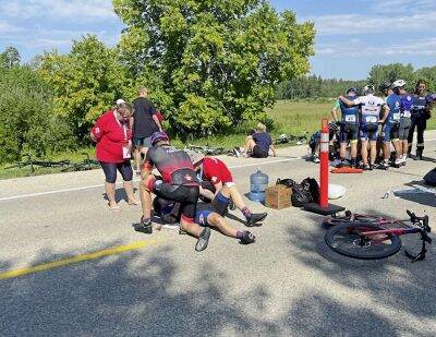 Cyclists were travelling upwards of 55km/hr when the crash happened. (Joshua Frey-Sam / Winnipeg Free Press)