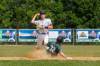 MIKE DEAL / WINNIPEG FREE PRESS
                                Manitoba’s Chris Fines throws the ball to first base to attempt a double-play after taking care of P.E.I.’s Tanner MacLean at second Thursday at Fines Field in Stonewall Quarry Park on the opening day of the U22 men’s baseball national championships.