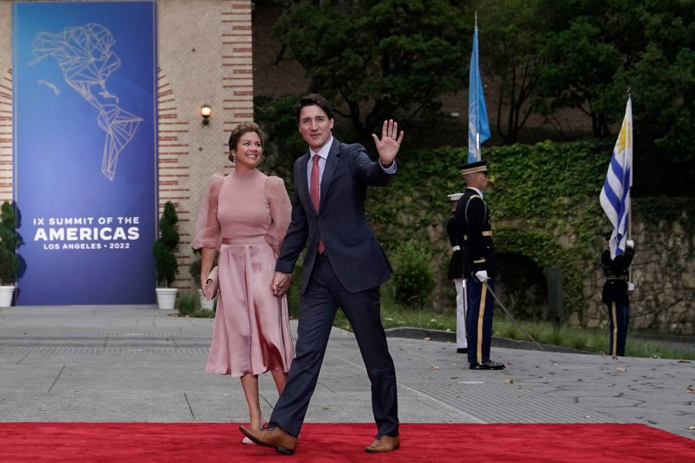 Jae C. Hong / AP Files
Canadian Prime Minister Justin Trudeau and his wife, Sophie Gregoire Trudeau, arrive for a dinner at the Getty Villa during the Summit of the Americas in Los Angeles, June 9, 2022. The Canadian prime minister and his wife announced Wednesday, Aug. 2, 2023, that they are separating after 18 years of marriage.