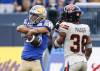 JOHN WOODS / THE CANADIAN PRESS
                                Winnipeg Blue Bombers’ Kenny Lawler (89) celebrates his touchdown in front of B.C. Lions’ Quincy Mauger (36) during first half CFL action in Winnipeg Thursday, August 3, 2023.