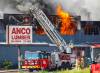 JOHN WOODS / WINNIPEG FREE PRESS
                                Firefighters were called to fight a fire early Sunday morning at Anco Lumber on Logan Avenue in Winnipeg.