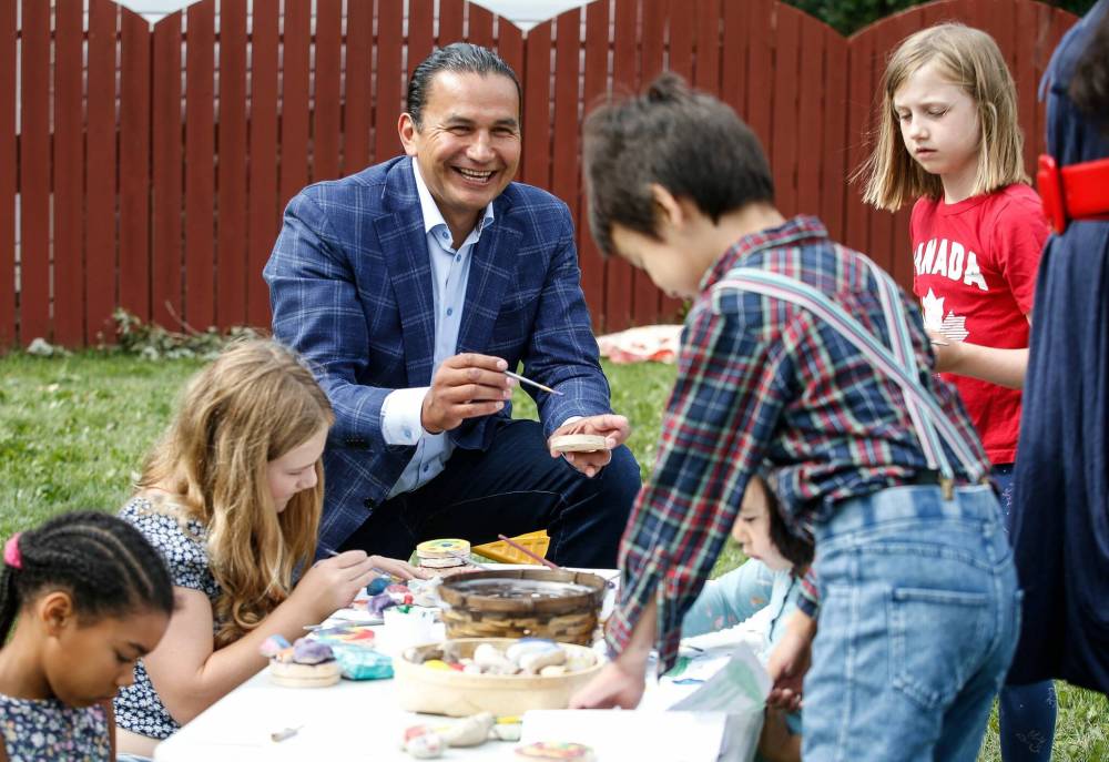 JOHN WOODS / WINNIPEG FREE PRESS
NDP leader Wab Kinew promised a $10 million annual investment in incentivizing child care centres to be open earlier and later to offer more flexibility to parents who are shift workers.