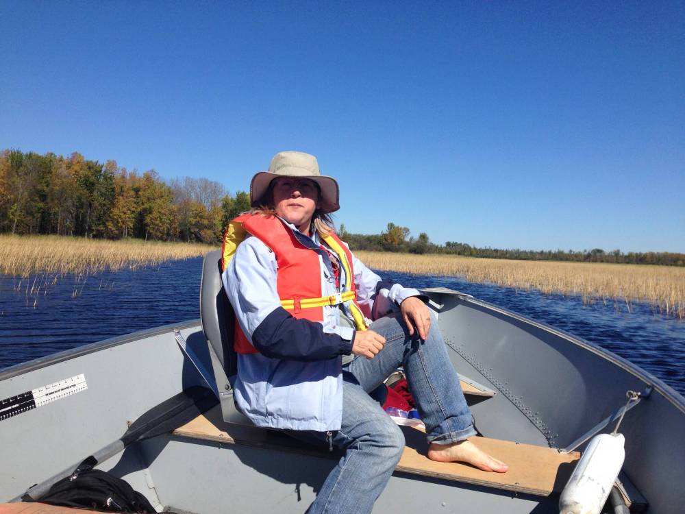 Supplied
Patty Doerksen checks out Angle Inlet, where the borders of Manitoba, Ontario and Minnesota converge.