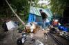 JOHN WOODS / WINNIPEG FREE PRESS
                                Terry Johnsen, who was evicted from the Adanac Apartments on Sargent Ave., has set up camp on the Assiniboine River bank in Winnipeg Tuesday.