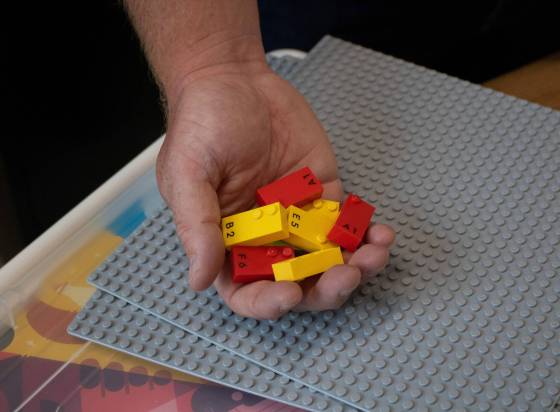 Michael Baker is using Lego Braille bricks not only to help students with visual impairments, but to foster increased Braille literacy and inclusion. (Mike Thiessen / Winnipeg Free Press)