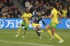 Colombia's Catalina Usme, center, scores her side's first goal during the Women's World Cup round of 16 soccer match between Jamaica and Colombia in Melbourne, Australia, Tuesday, Aug. 8, 2023. (AP Photo/Hamish Blair)