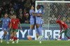 France's Kenza Dali is congratulated by teammate Kadidiatou Diani, right, after scoring her team's second goal during the Women's World Cup round of 16 soccer match between France and Morocco in Adelaide, Australia, Tuesday, Aug. 8, 2023. (AP Photo/James Elsby)