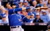 Toronto Blue Jays' Jose Bautista watches his solo home run against the Kansas City Royals during the fourth inning in Game 6 of baseball's American League Championship Series on Friday, Oct. 23, 2015, in Kansas City, Mo. Bautista feels the 2015 and 2016 Blue Jays seasons provided the most joy in his highlight-filled career. But eight years later, the way the 2015 American League Championship Series ended against the Royals still stings. THE CANADIAN PRESS/AP/Matt Slocum