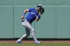 Toronto Blue Jays' Kevin Kiermaier catches a fly ball by Boston Red Sox's Luis Urias in the fourth inning of a baseball game, Sunday, Aug. 6, 2023, in Boston. (AP Photo/Steven Senne)