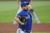 Toronto Blue Jays' Yusei Kikuchi pitches to a Cleveland Guardians batter during the first inning of a baseball game Tuesday, Aug. 8, 2023, in Cleveland. (AP Photo/Sue Ogrocki)