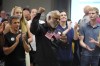 Bryan Phipps celebrates the defeat of Issue 1 during an election night party at the Columbus Fire Fighters Local 67 on Tuesday, Aug. 8, 2023 in Columbus, Ohio. Ohio voters have rejected a proposal that would've made it more difficult for voters to amend the state constitution, including one measure set for the November ballot that would guarantee abortion rights in the state. (Adam Cairns/The Columbus Dispatch via AP)