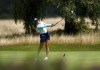 France's Celine Boutier on the 2nd fairway during day one of the 2023 AIG Women's Open at Walton Heath, in Surrey, England, Thursday Aug. 10, 2023. (John Walton/PA via AP)