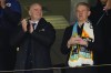 President of FIFA Gianni Infantino, left, and New Zealand Prime Minister Christopher Hipkins watch the Women's World Cup quarterfinal soccer match between Spain and the Netherlands in Wellington, New Zealand, Friday, Aug. 11, 2023. (AP Photo/Alessandra Tarantino)
