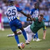 Brighton midfielder Moises Caicedo (25), left, vies for the ball with Newcastle midfielder Harvey Barnes (15) during a Premier League Summer Series soccer match Friday, July 28, 2023, in Harrison, N.J. (AP Photo/Eduardo Munoz Alvarez)