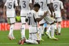 Real Madrid's Rodrygo, centre, celebrates after scoring the opening goal during the Spanish La Liga soccer match between Athletic Club and Real Madrid at the San Mames stadium in Bilbao, Spain, Saturday, Aug. 12, 2023. (AP Photo/Alvaro Barrientos)
