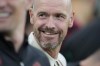 FILE - Manchester United manager Erik ten Hag arrives before an international friendly soccer match against Wrexham Tuesday, July 25, 2023, in San Diego. England-In Erik ten Hag's second season at Manchester United he will be expected to close the gap on Man City. He's strengthened in key positions, but will have to cope with a Champions League campaign on top of a title bid. (AP Photo/Gregory Bull, File)