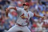 St. Louis Cardinals starting pitcher Steven Matz throws during the first inning of a baseball game against the Kansas City Royals Saturday, Aug. 12, 2023, in Kansas City, Mo. (AP Photo/Charlie Riedel)