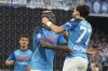 FILE - Napoli's Victor Osimhen, center, celebrates with teammates after scoring during the Serie A soccer match between Napoli and Sampdoria at the Diego Maradona Stadium, in Naples, Sunday, June 4, 2023. (AP Photo/Andrew Medichini, File)