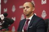 Jason Hernandez, the newly-appointed general manager of Toronto FC, speaks to the media during a press conference in Toronto on Tuesday, June 27, 2023. THE CANADIAN PRESS/Arlyn McAdorey