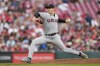 Cleveland Guardians starting pitcher Logan Allen throws against the Cincinnati Reds in the first inning of a baseball game in Cincinnati, Tuesday, Aug. 15, 2023. (AP Photo/Jeff Dean)