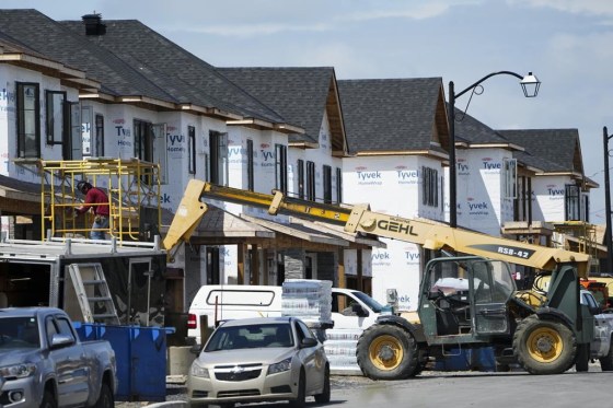 New homes are constructed in Ottawa on Monday. (Sean Kilpatrick / The Canadian Press files)