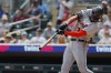 Detroit Tigers' Riley Greene hits an RBI triple against the Minnesota Twins in the seventh inning of a baseball game Wednesday, Aug. 16, 2023, in Minneapolis. (AP Photo/Bruce Kluckhohn)